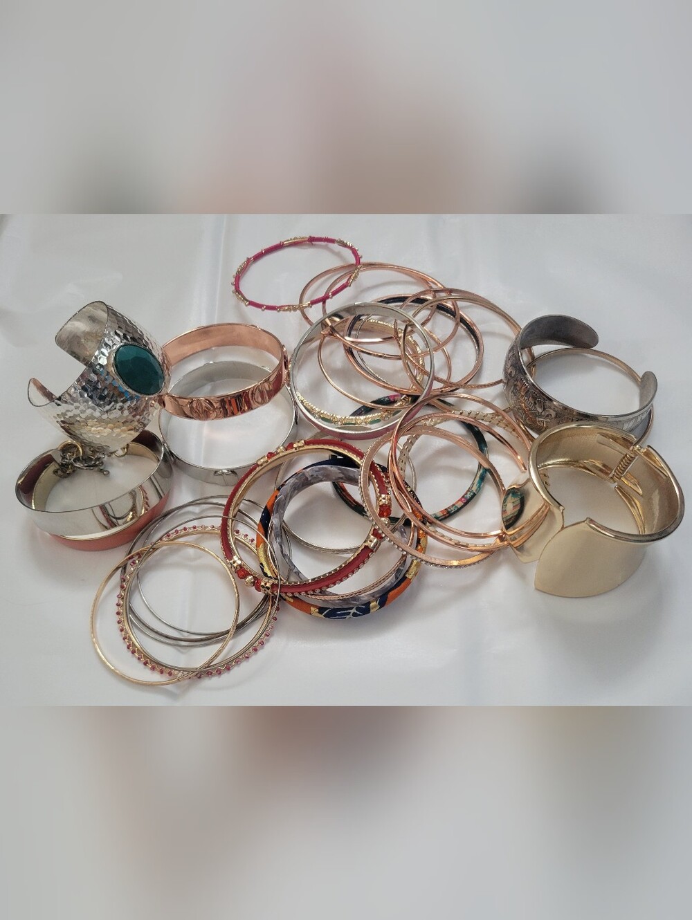 Boho Chic Metal Bangle & Cuff Bracelet Lot 35 Pieces